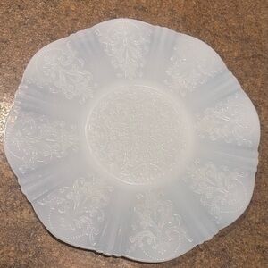Elegant White Embossed Dinner Plate